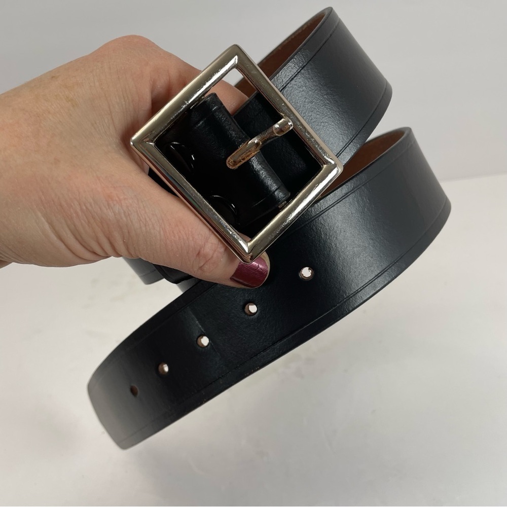 Men's Genuine Leather Belt black silver Made in India